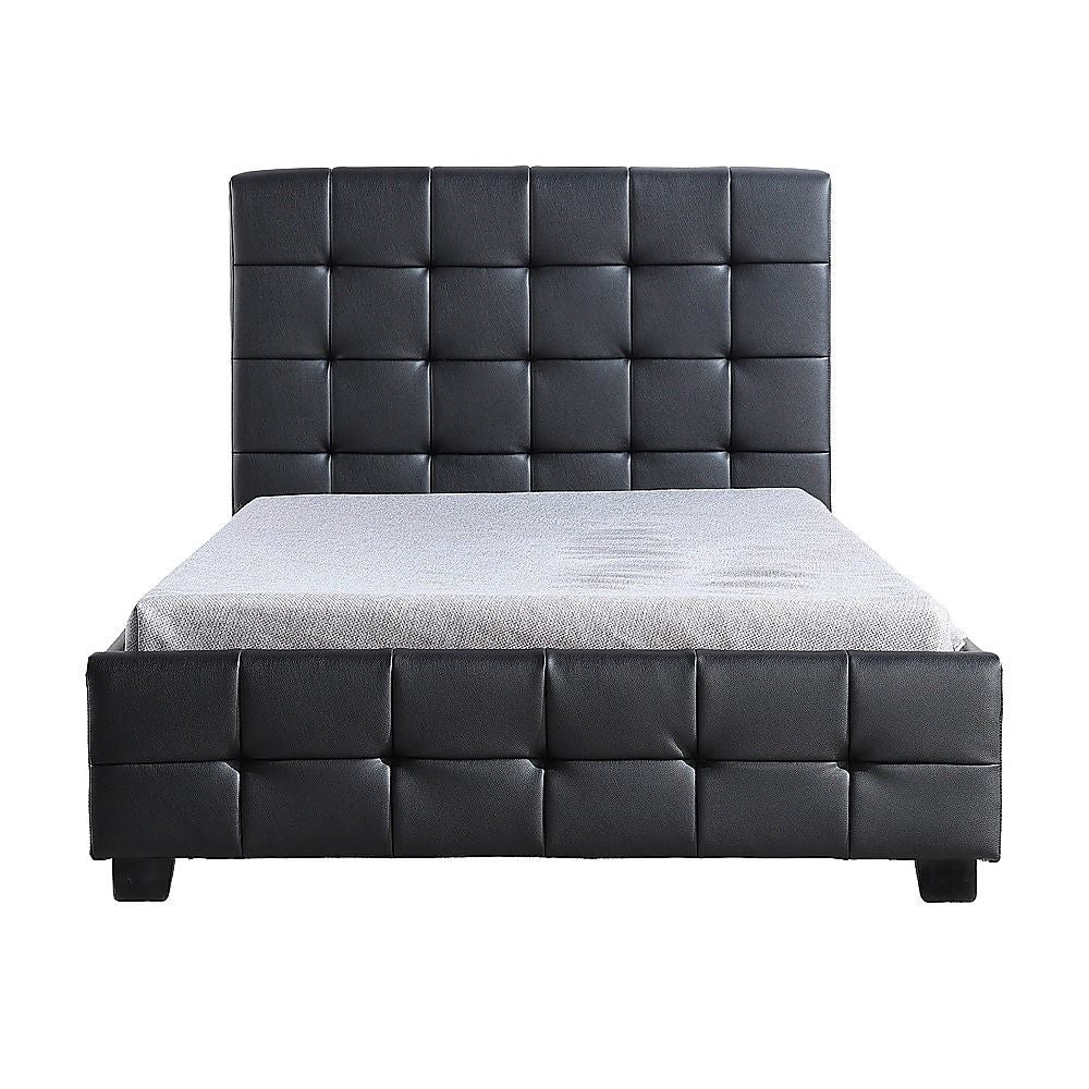 King Single PU Leather Deluxe Bed Frame Black