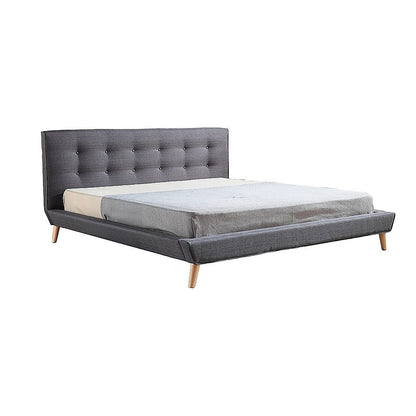 King Linen Fabric Deluxe Bed Frame Grey