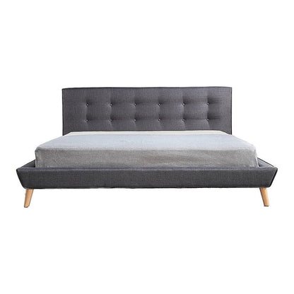 King Linen Fabric Deluxe Bed Frame Grey