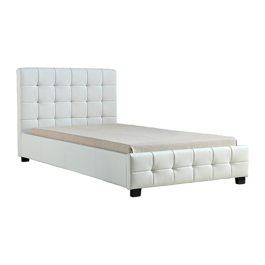King Single PU Leather Deluxe Bed Frame White