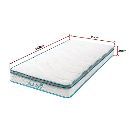 Single 20cm Hybrid Mattress – Memory Foam and Innerspring Support