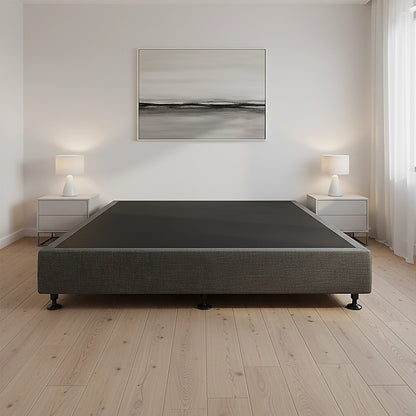 Palermo King Ensemble Bed Base Platinum Graphite Linen Fabric