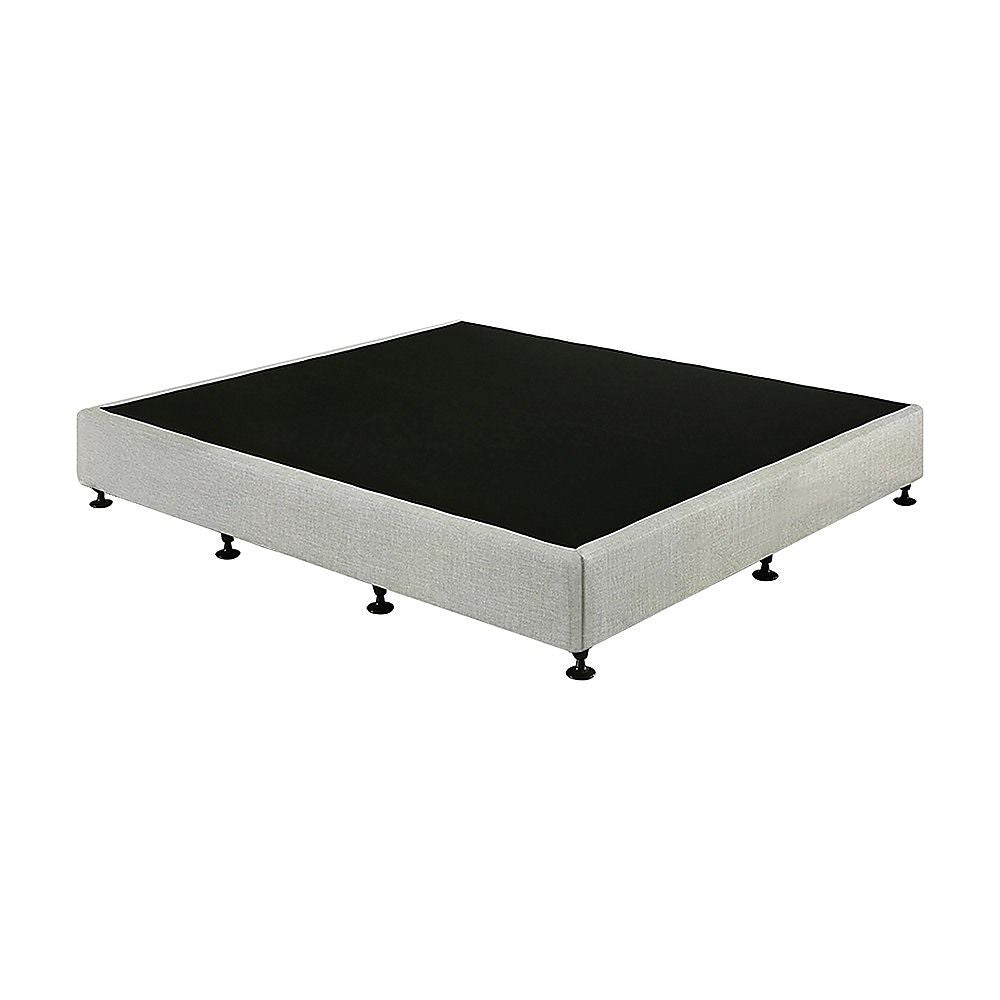 Palermo King Ensemble Bed Base Platinum Light Grey Linen Fabric