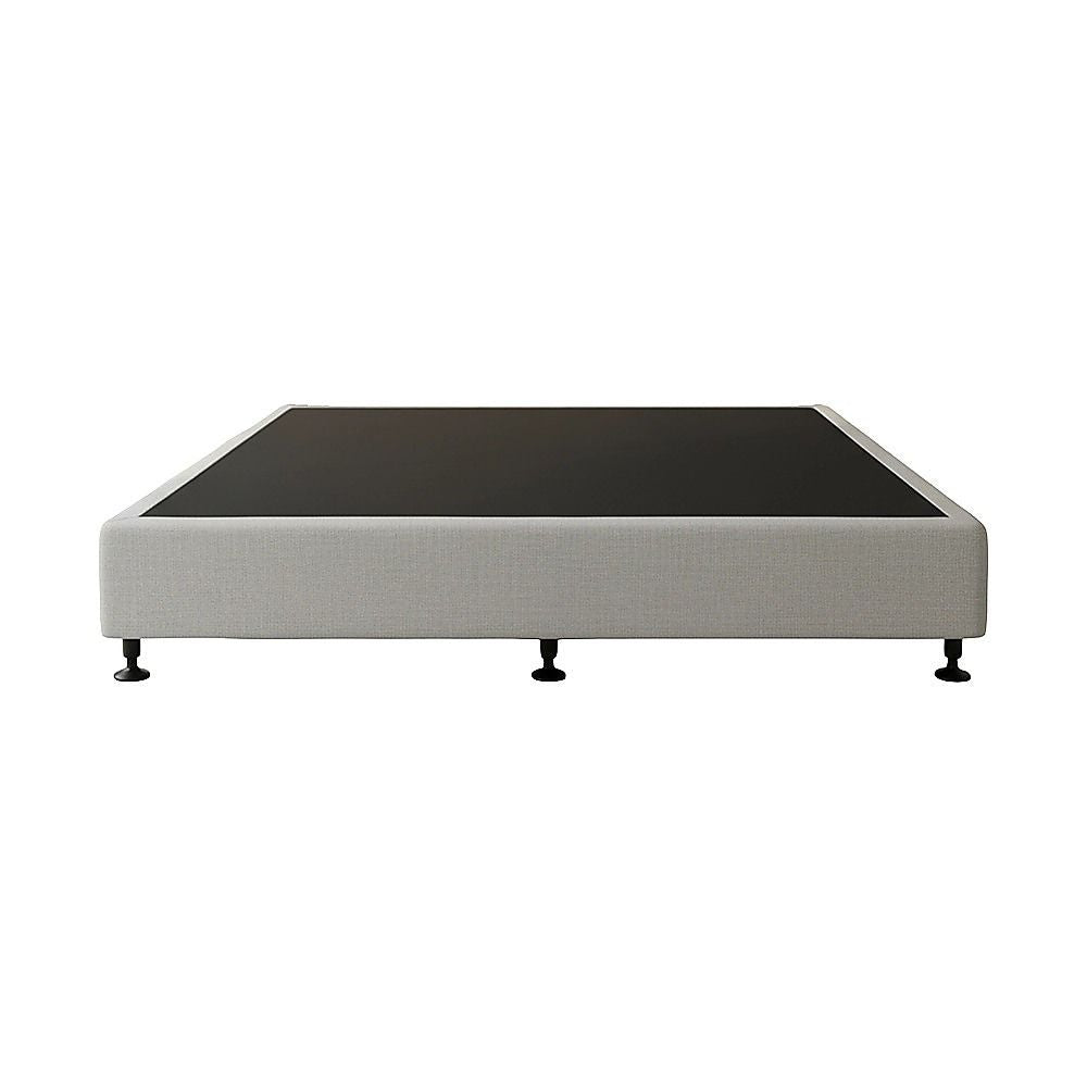 Palermo King Ensemble Bed Base Platinum Light Grey Linen Fabric