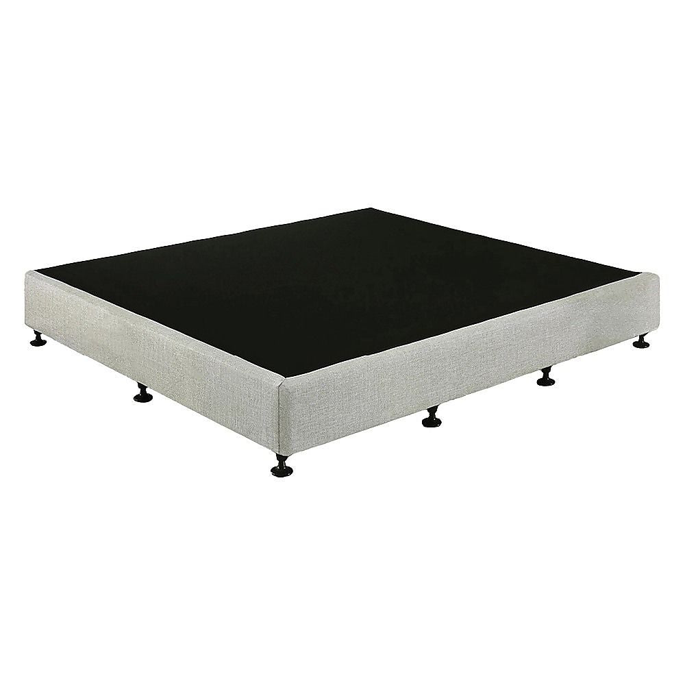 Palermo King Ensemble Bed Base Platinum Light Grey Linen Fabric