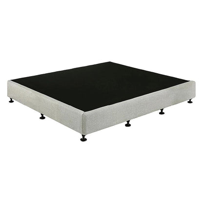 Palermo King Ensemble Bed Base Platinum Light Grey Linen Fabric