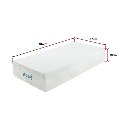 Single 30cm Green Tea Memory Foam Mattress – Cooling Comfort with CertiPUR-US® Certified Foam