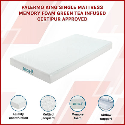 King Single Green Tea Memory Foam Mattress – Cooling Comfort with CertiPUR-US® Certified Foam