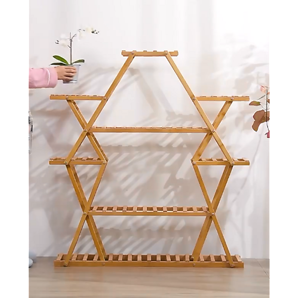 Bamboo Multilayer Flower Plant Bonsai Rack Shelf Stand Porch Lawn Patio