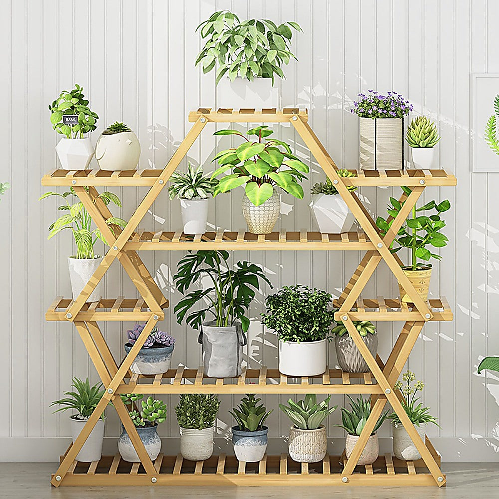 Bamboo Multilayer Flower Plant Bonsai Rack Shelf Stand Porch Lawn Patio