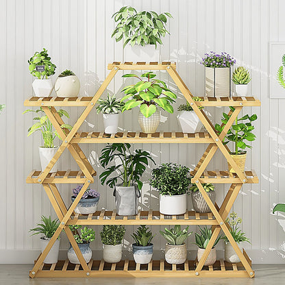 Bamboo Multilayer Flower Plant Bonsai Rack Shelf Stand Porch Lawn Patio