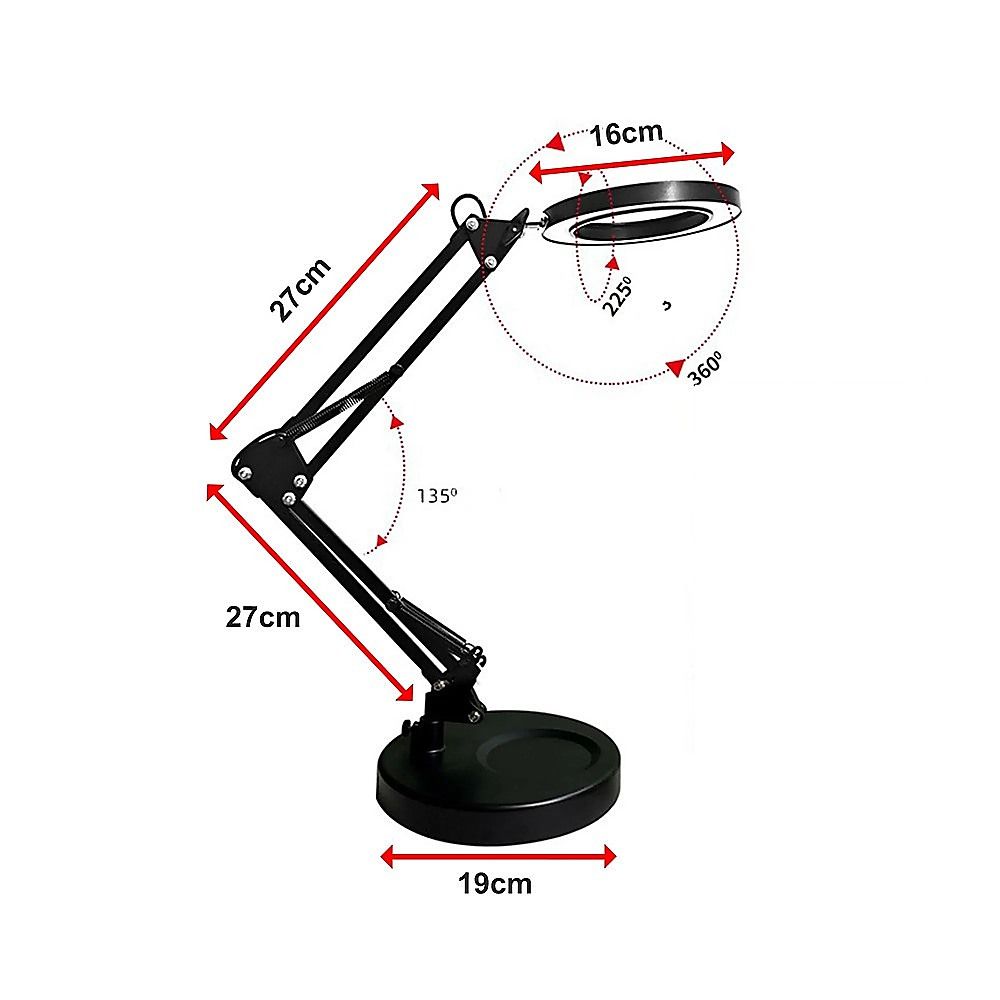 10X Magnifying Glass Desk Light Magnifier LED Lamp Reading Lamp With Base