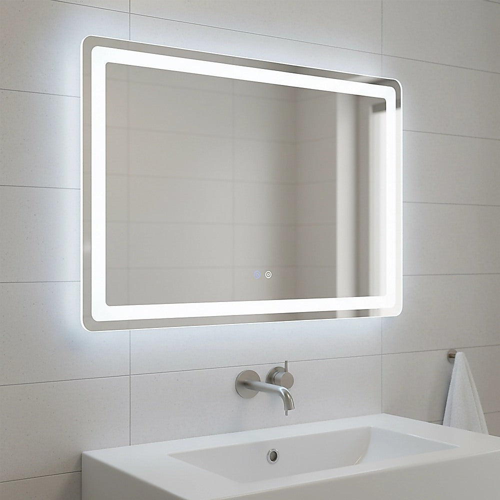 Rectangular Mirror LED Anti-Fog Illuminated Bathroom Living Room - 120x80cm