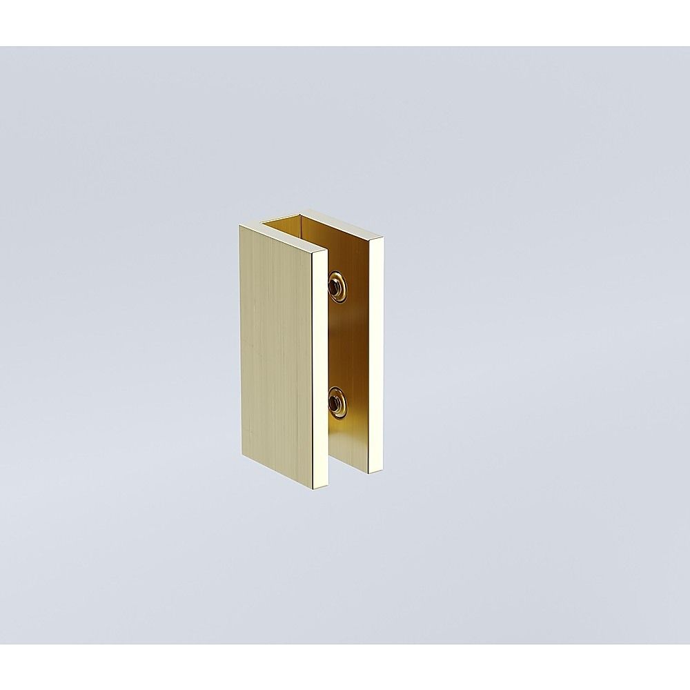 110x120cm Double Door Corner Shower Screen – Gold U-Brackets, Brass Hinges & Square Knob Handle
