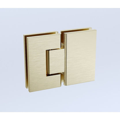 110x120cm Double Door Corner Shower Screen – Gold U-Brackets, Brass Hinges & Square Knob Handle
