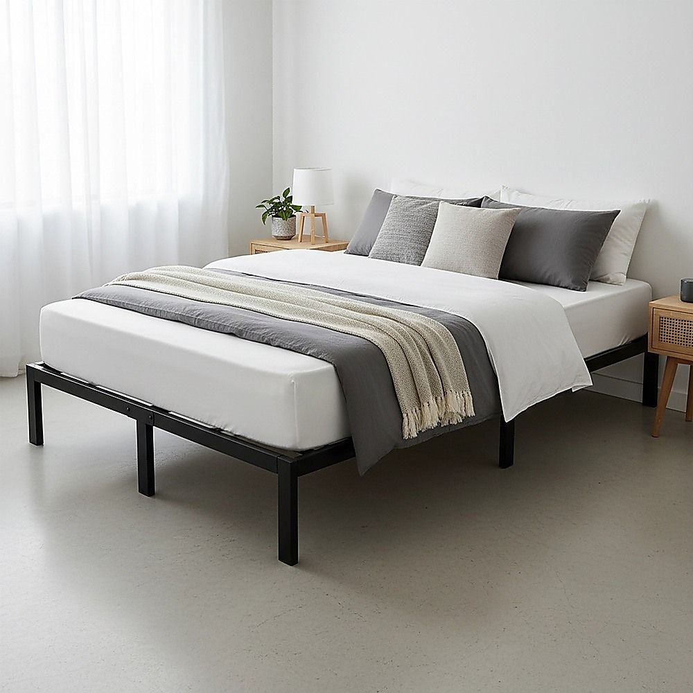 Queen Full Metal Bed Frame Base – Sturdy Steel Bed Base for Australian Mattress