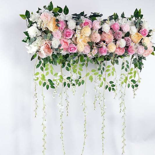 1M Artificial Flower Runner Arrangement Panel Wall Rose DIY Wedding Party Décor