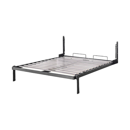 Double Wall Bed in White Gloss – Space Saving Murphy Bed Kit with Silver Door Handle
