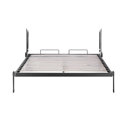 Double Wall Bed in White – Space Saving Murphy Bed Kit with Gold Door Handle