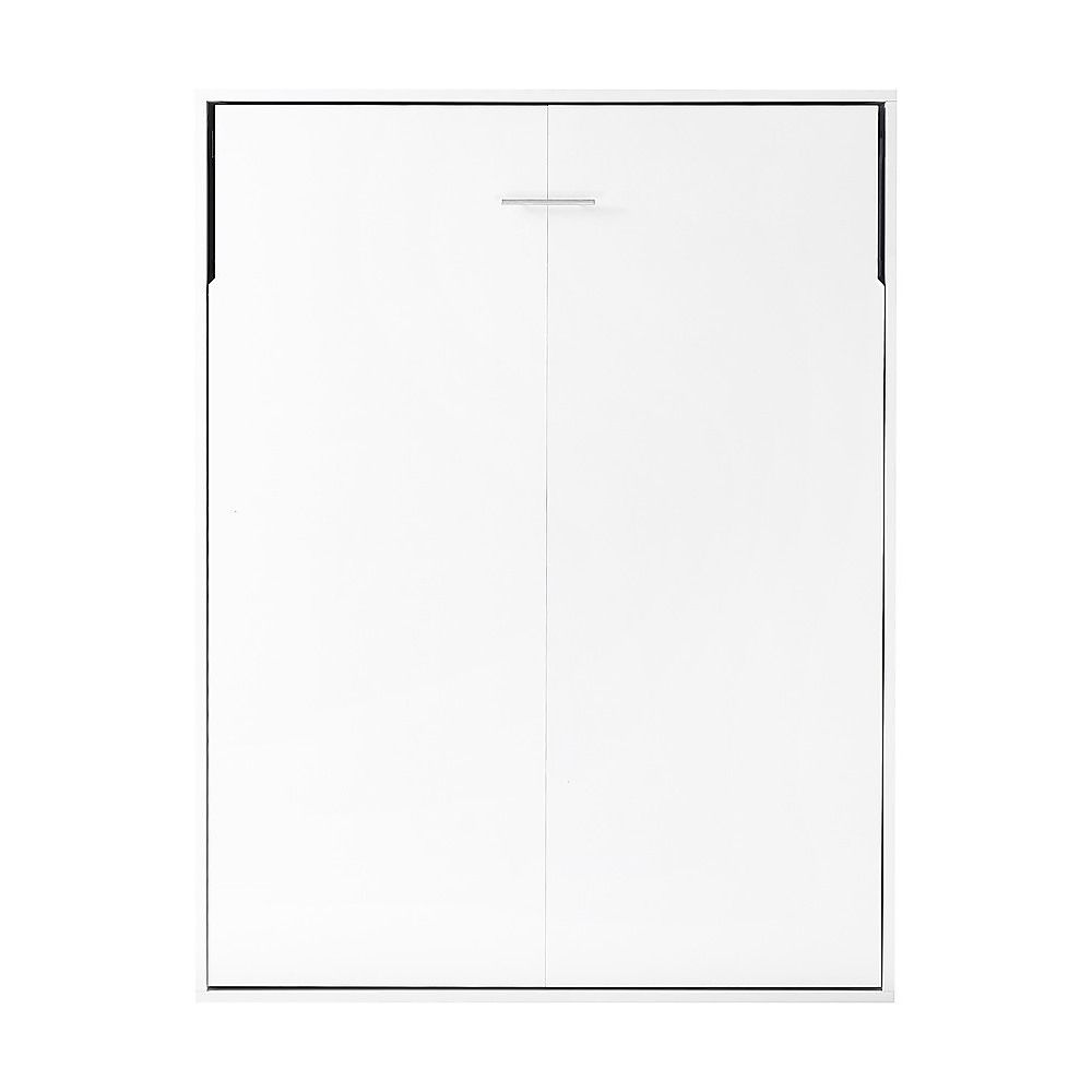 Double Wall Bed in White – Space Saving Murphy Bed Kit with Gold Door Handle