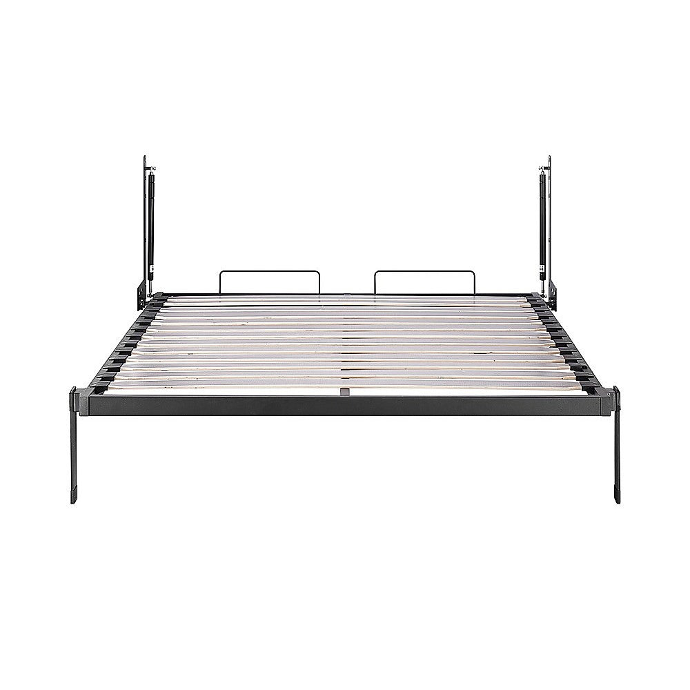 Double Wall Bed in White – Space Saving Murphy Bed Kit with Gold Door Handle