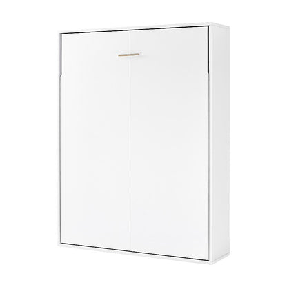 Double Wall Bed in White – Space Saving Murphy Bed Kit with Gold Door Handle