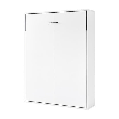 Double Wall Bed in White – Space Saving Murphy Bed Kit with Gold Door Handle