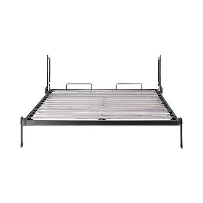 Queen Wall Bed in White Gloss – Space Saving Murphy Bed Kit with Silver Door Handle