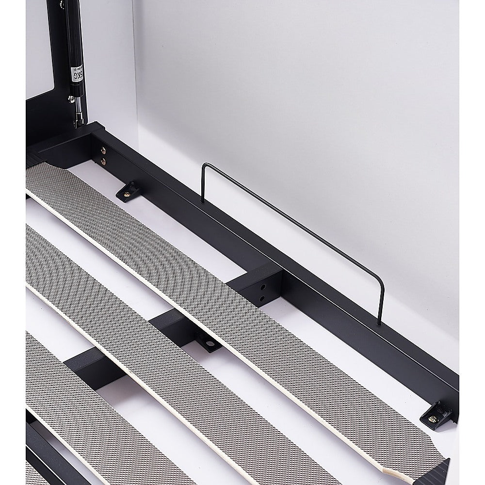 King-single Wall Bed in White – Space Saving Murphy Bed Kit with Silver Door Handle