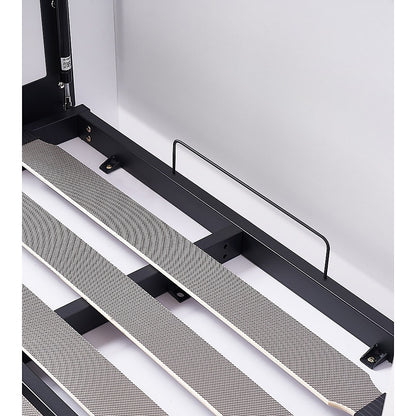 King-single Wall Bed in White – Space Saving Murphy Bed Kit with Silver Door Handle