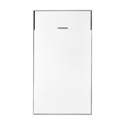 King-single Wall Bed in White – Space Saving Murphy Bed Kit with Silver Door Handle
