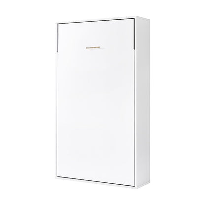 King-single Wall Bed in White – Space Saving Murphy Bed Kit with Gold Door Handle