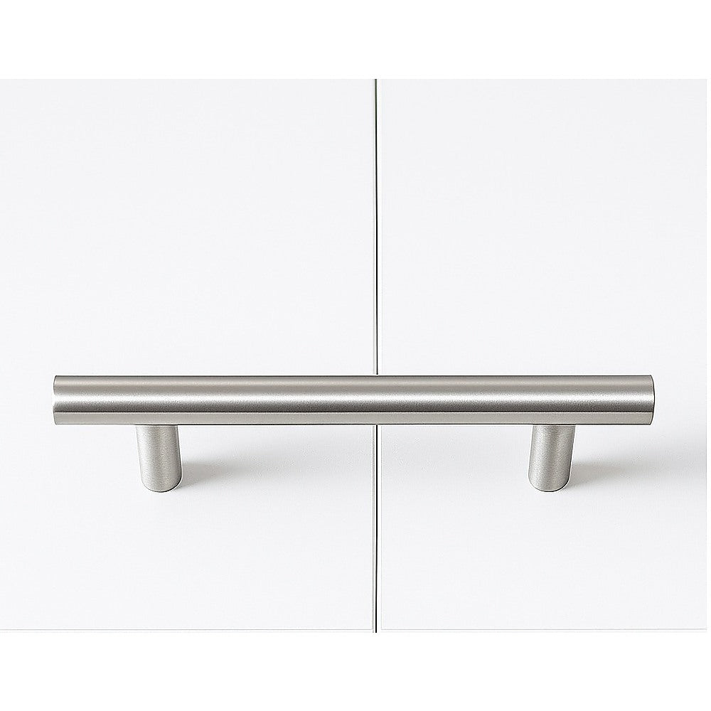 Queen Wall Bed in White – Space Saving Murphy Bed Kit with Silver Door Handle
