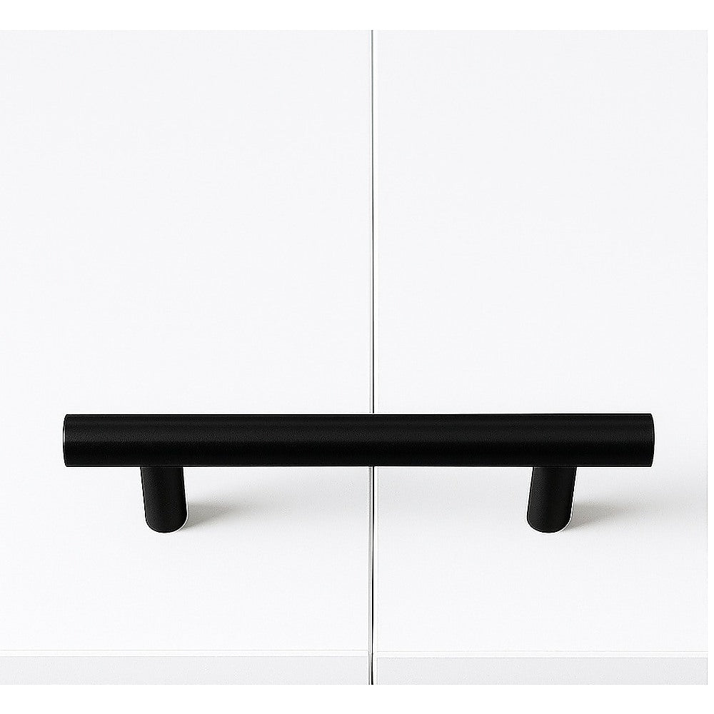 Queen Wall Bed in White – Space Saving Murphy Bed Kit with Black Door Handle