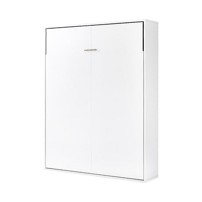 Queen Wall Bed in White – Space Saving Murphy Bed Kit with Gold Door Handle