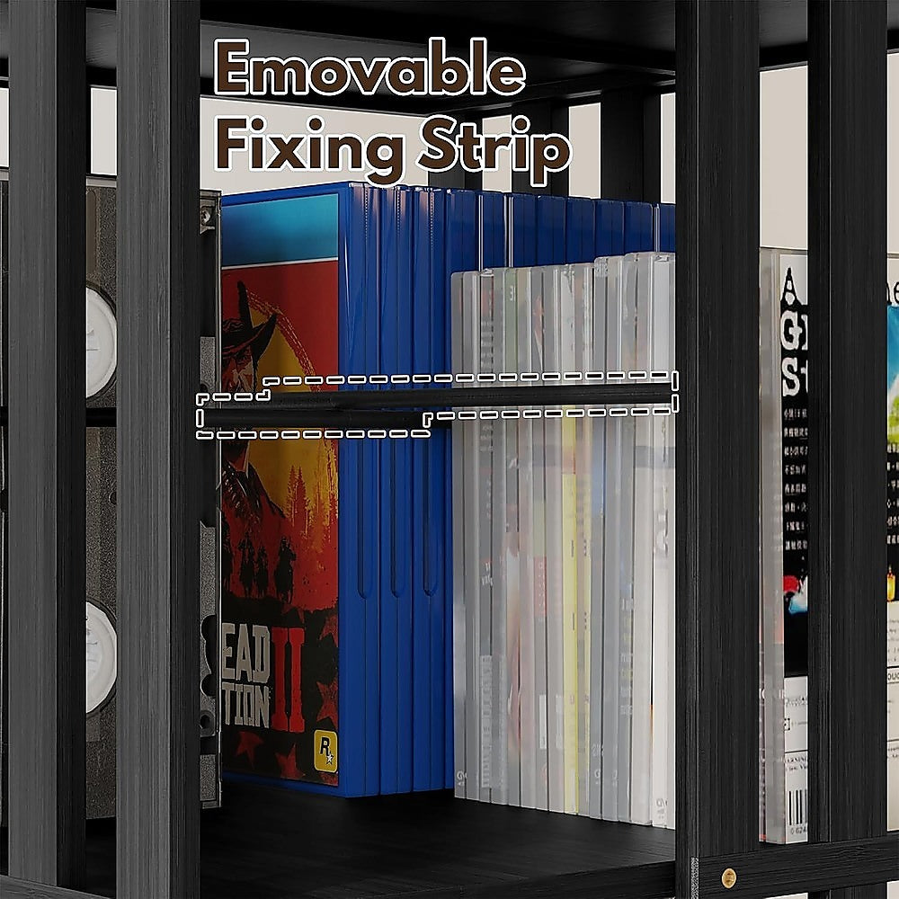 360 Rotating Bookshelf Bamboo Storage Display Rack Shelving in Black