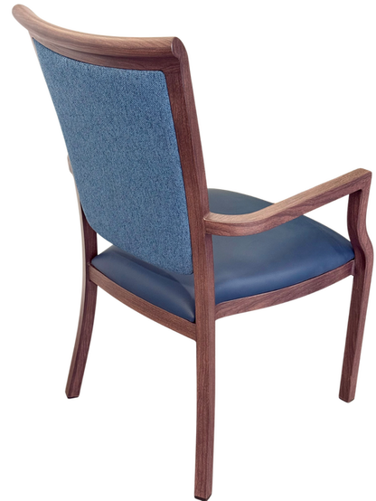 Harvey Dining Chair Stackable w Faux Leather Seat 95cm