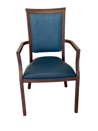 Harvey Dining Chair Stackable w Faux Leather Seat 95cm