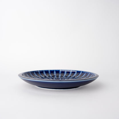 Plate Thick Edge 26cm Cobalt Rays Glaze
