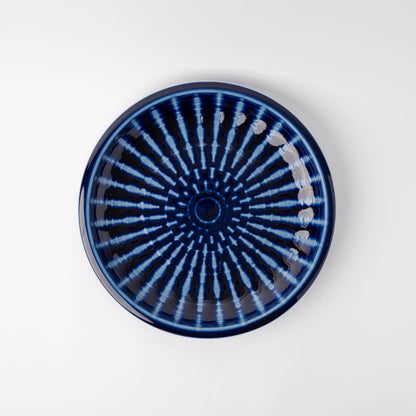Plate Thick Edge 26cm Cobalt Rays Glaze