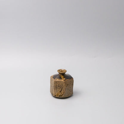 Vase Small Earth Tone Hexagon