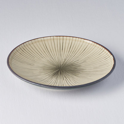 Side Plate 19cm Green Converging Line Glaze