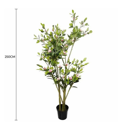 Faux Flowering Pink Magnolia Tree with Pot 250cm