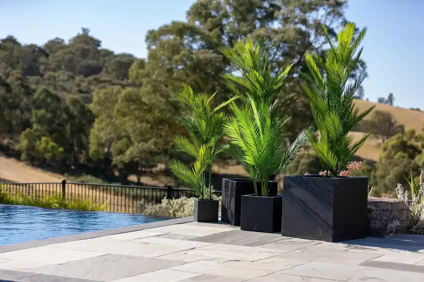 Modern Black Terrazzo Square Planters (Set of 4) Bulk Set Savings