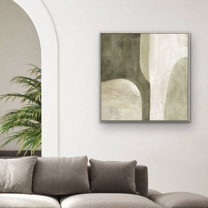 Green Abstract Framed Artwork 80cm