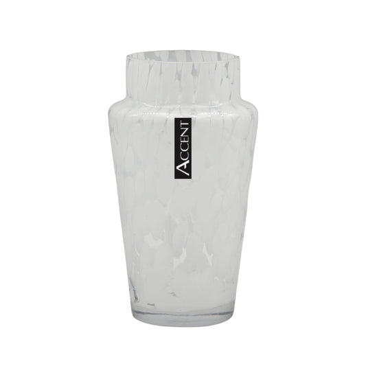 bulk 6 White Speckle Tapered Vase 21cm