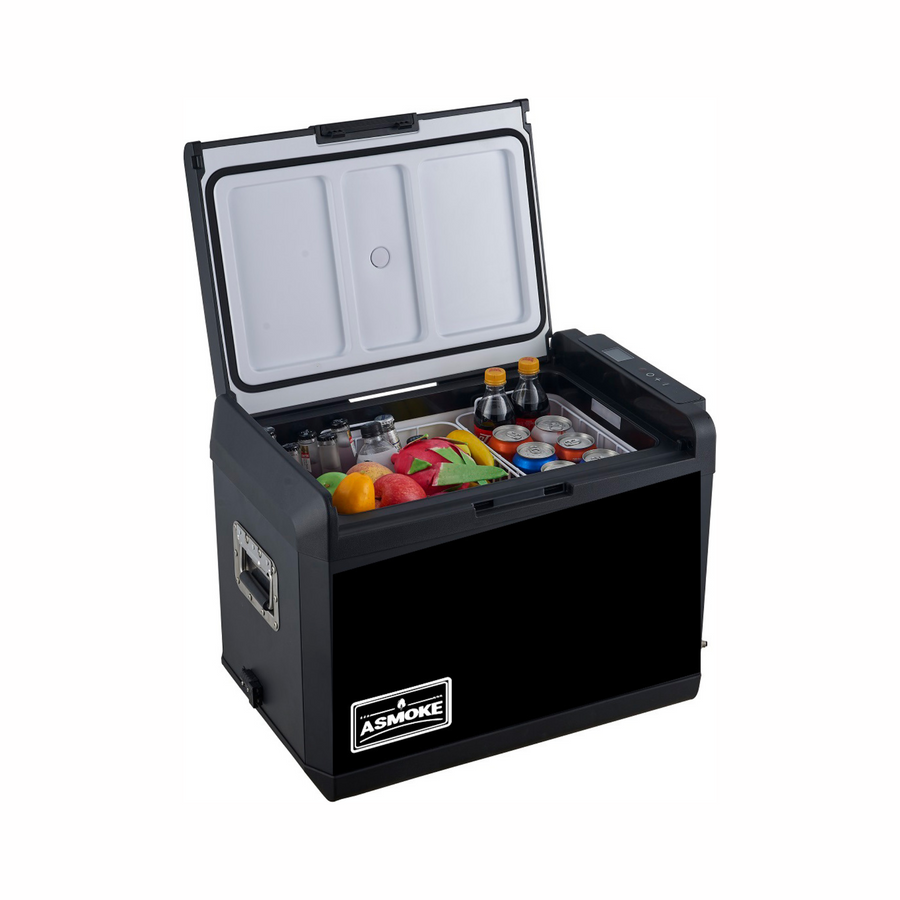 ASMOKE Premium Mini Fridge | 37L Compact Refrigerator with Roll-Bond Evaporator & Internal Light for Camping, RV & BBQ