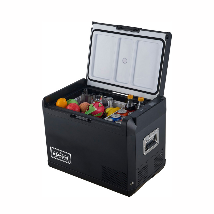 ASMOKE Premium Mini Fridge | 37L Compact Refrigerator with Roll-Bond Evaporator & Internal Light for Camping, RV & BBQ