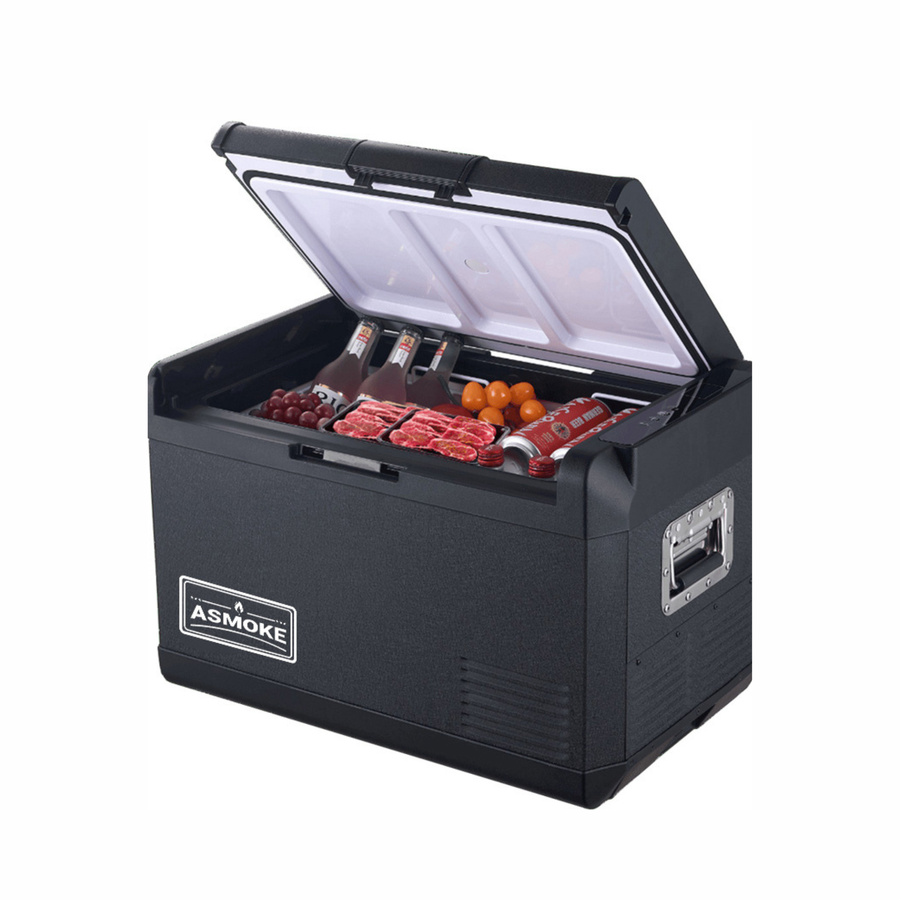 ASMOKE Premium Mini Fridge | 37L Compact Refrigerator with Roll-Bond Evaporator & Internal Light for Camping, RV & BBQ