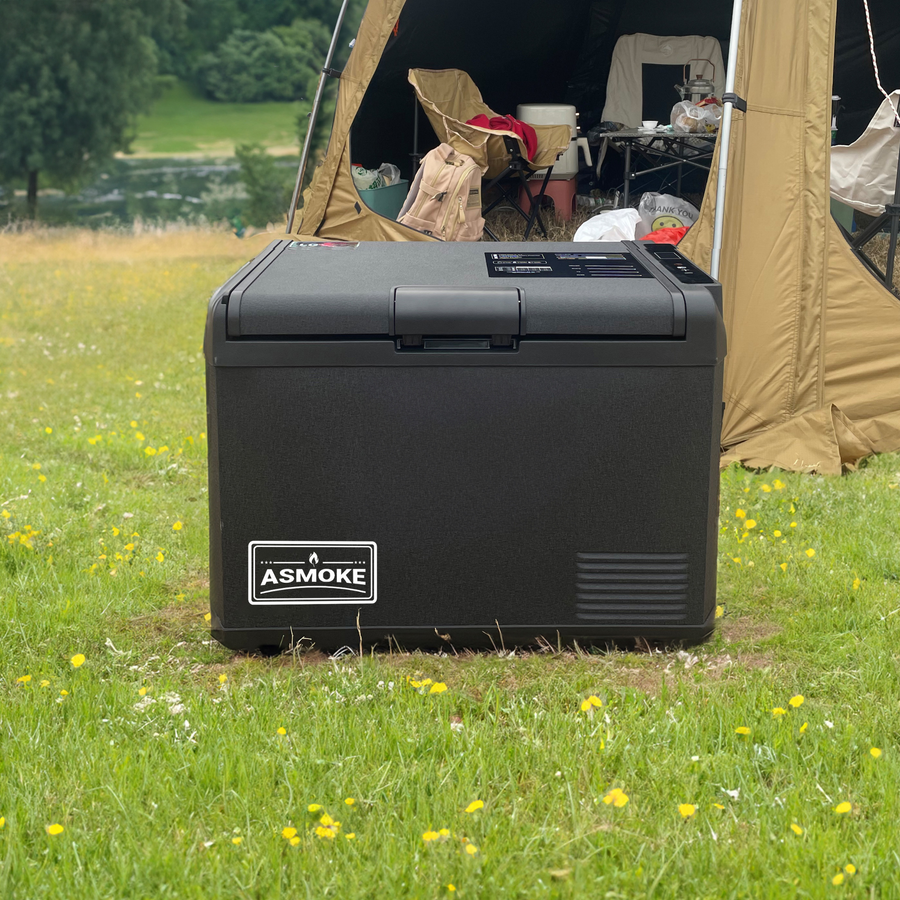 ASMOKE Premium Mini Fridge | 37L Compact Refrigerator with Roll-Bond Evaporator & Internal Light